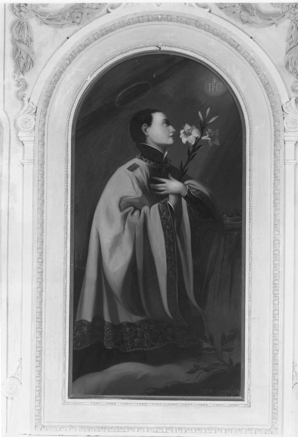 San Luigi Gonzaga (dipinto) di Lombardini Piera (sec. XX)