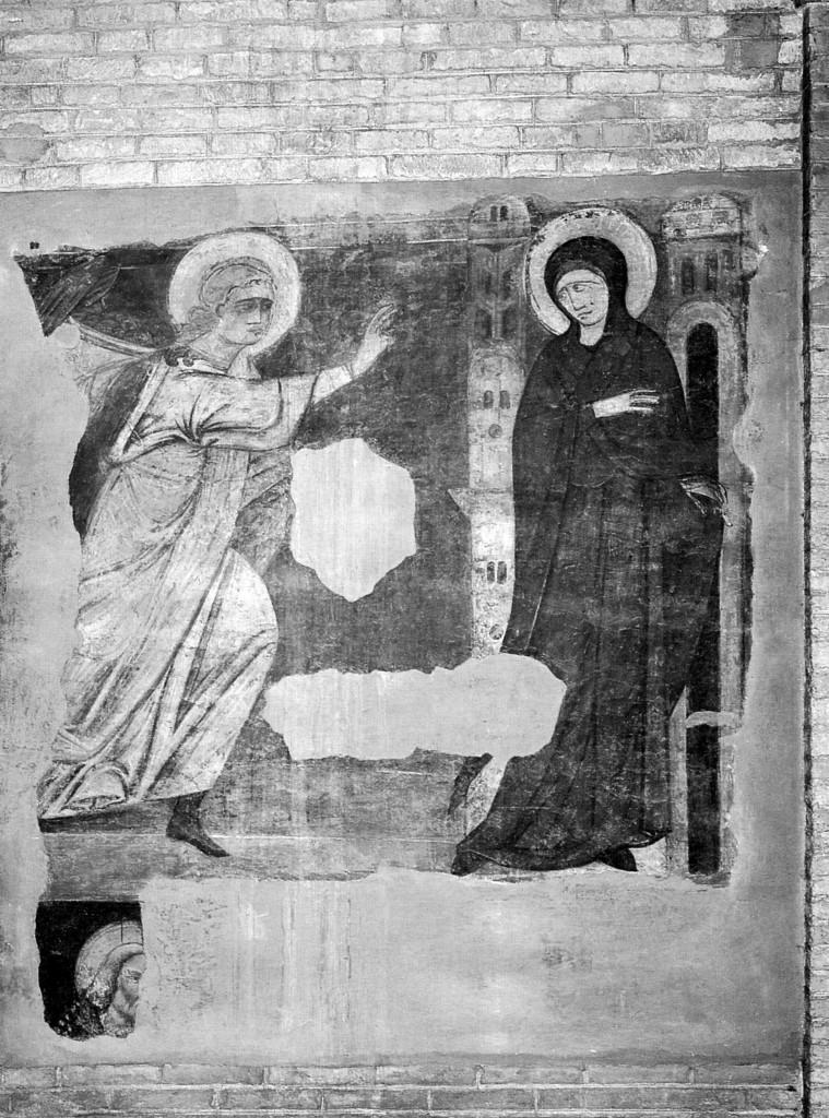 Annunciazione (dipinto, frammento) - bottega bizantina (ultimo quarto sec. XIII)