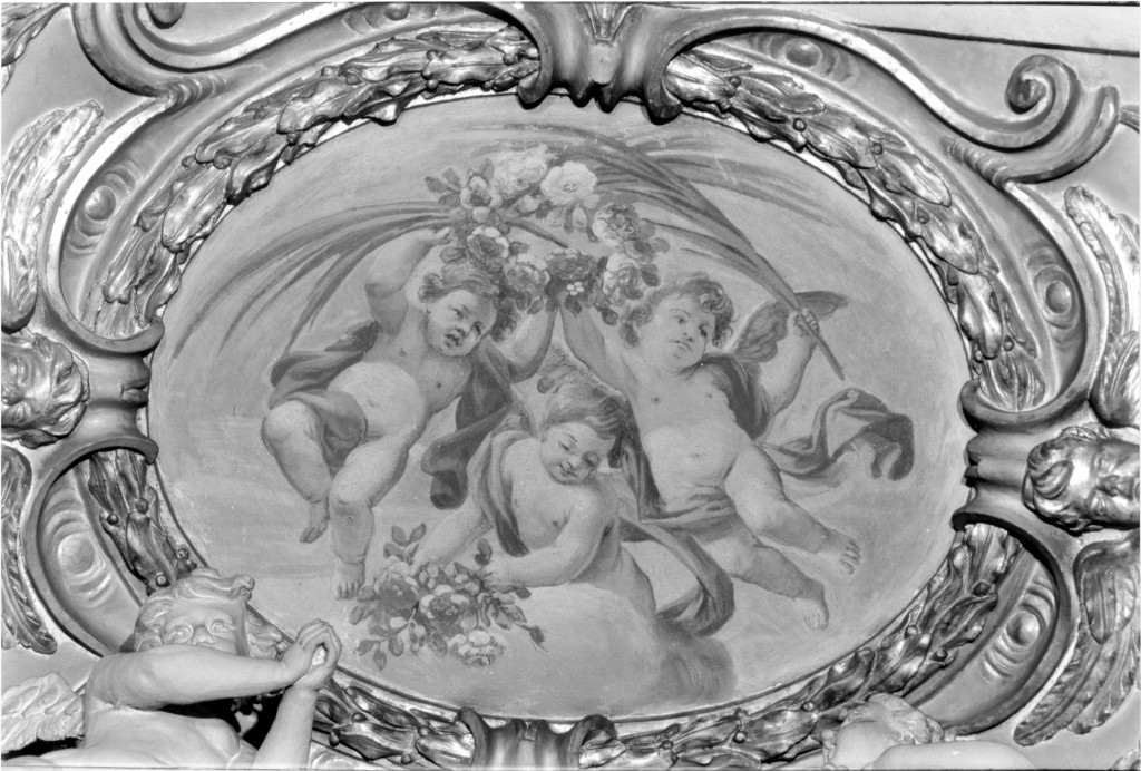 angioletti in gloria (decorazione pittorica) - ambito modenese (seconda metà sec. XVII)