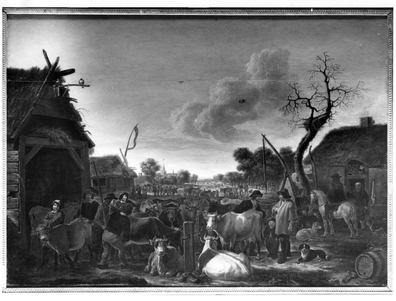fiera di bestiame (dipinto) - ambito olandese (seconda metà sec. XVII)
