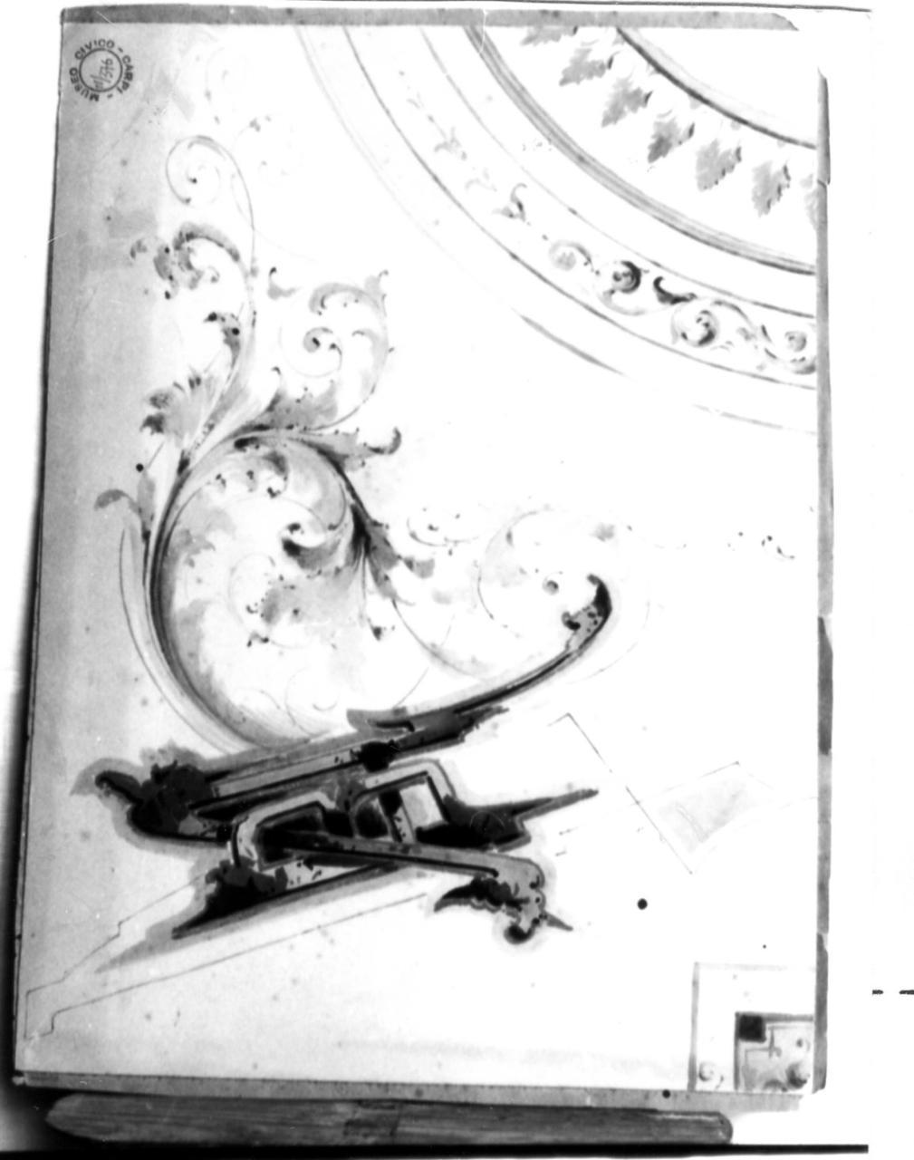 decorazione per soffitto (disegno) di Becchi Andrea (seconda metà sec. XIX)