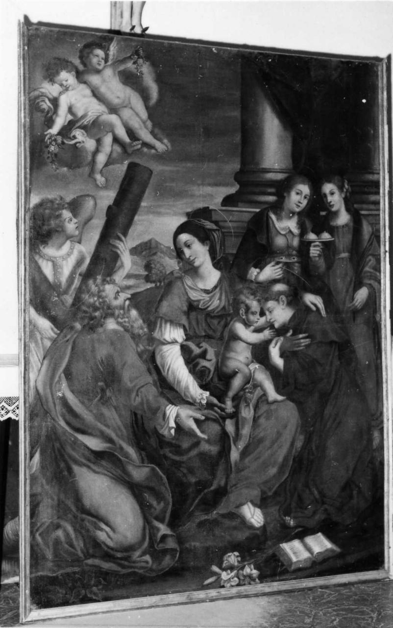 Madonna del Rosario con San Domenico e Sant'Alberto Magno (dipinto) - ambito modenese (prima metà sec. XVII)