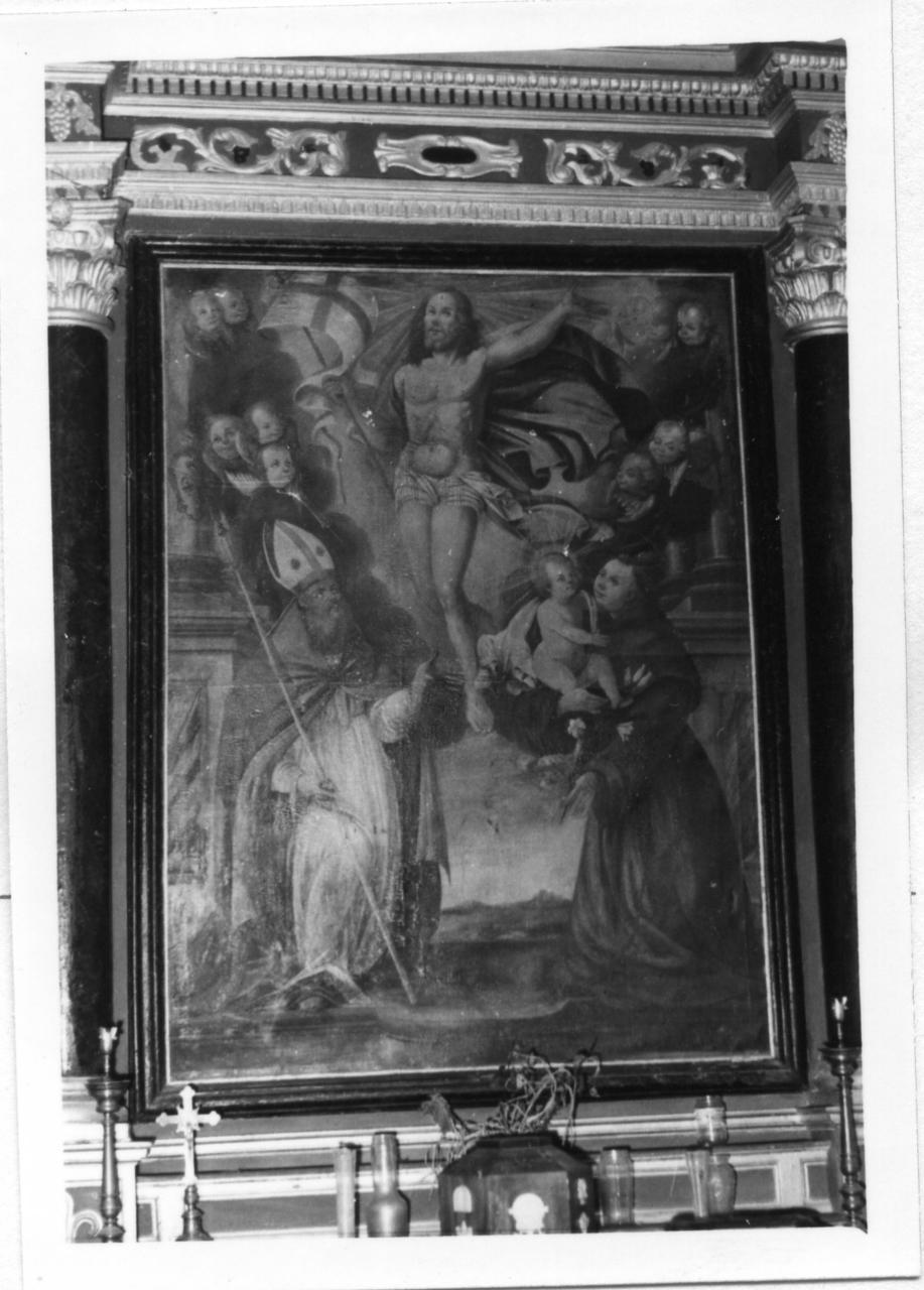 Cristo redentore con angeli e santi (dipinto) - ambito reggiano (sec. XVII)
