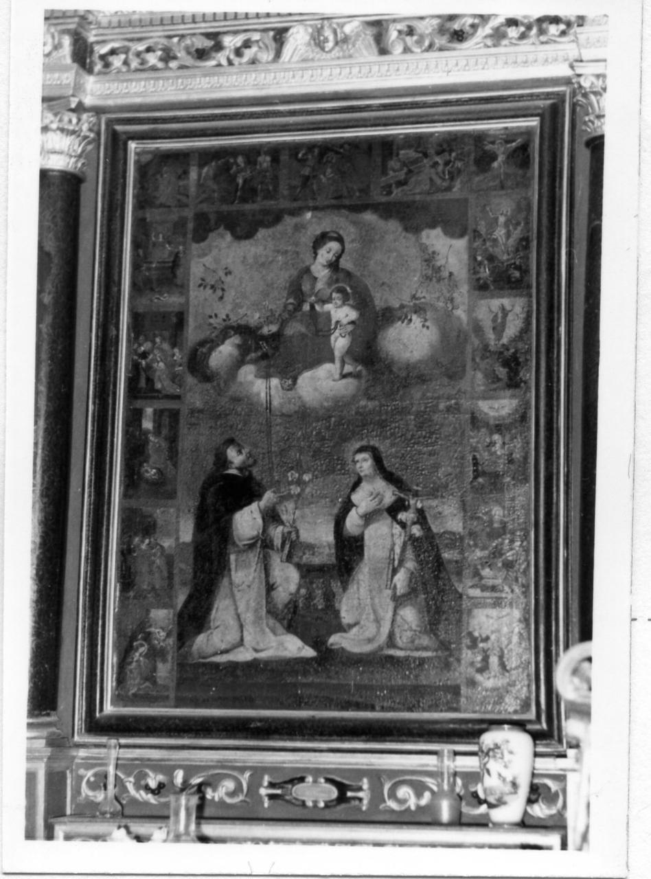 Madonna del Rosario con San Domenico e Santa Caterina da Siena (dipinto) - ambito reggiano (sec. XVII)