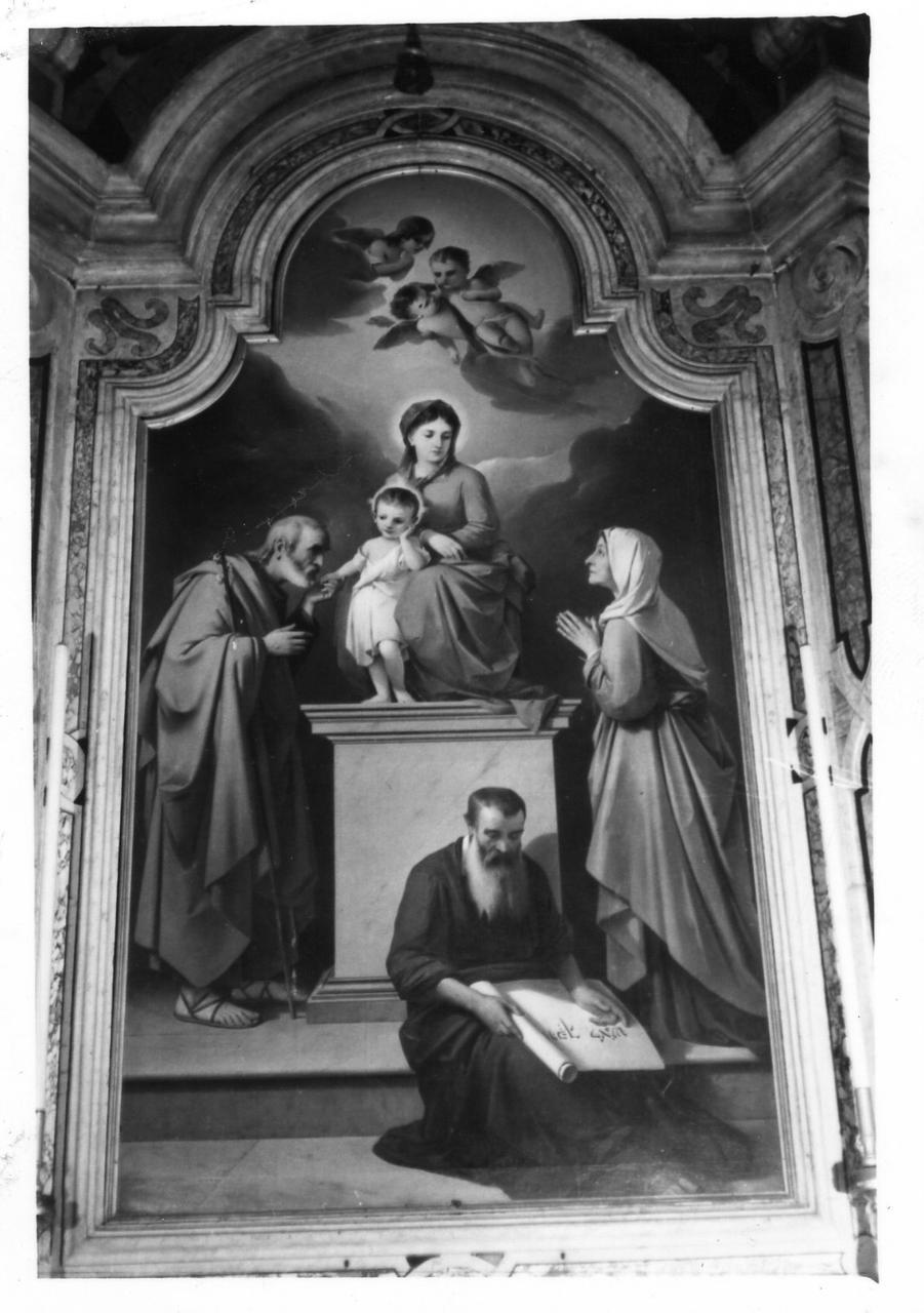 Sacra Famiglia e San Gioacchino (dipinto) di Zattera Giuseppe (seconda metà sec. XIX)