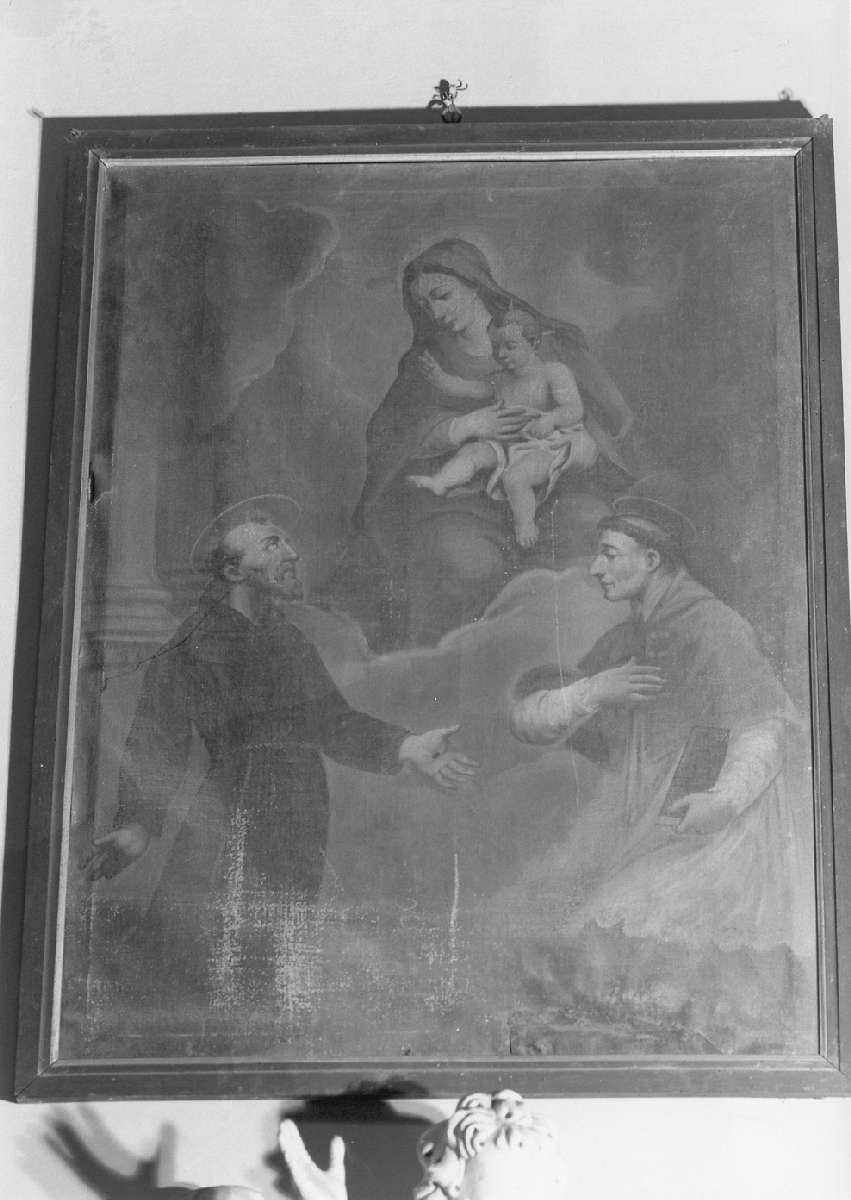 Madonna con Bambino, San Francesco e San Carlo Borromeo (dipinto) - ambito emiliano (sec. XVIII)