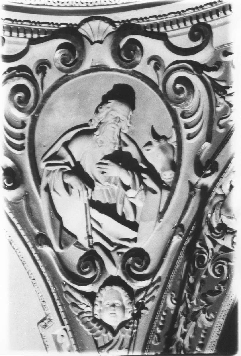 San Luca Evangelista (decorazione plastica, complesso decorativo) - manifattura sassolese (metà sec. XVII)