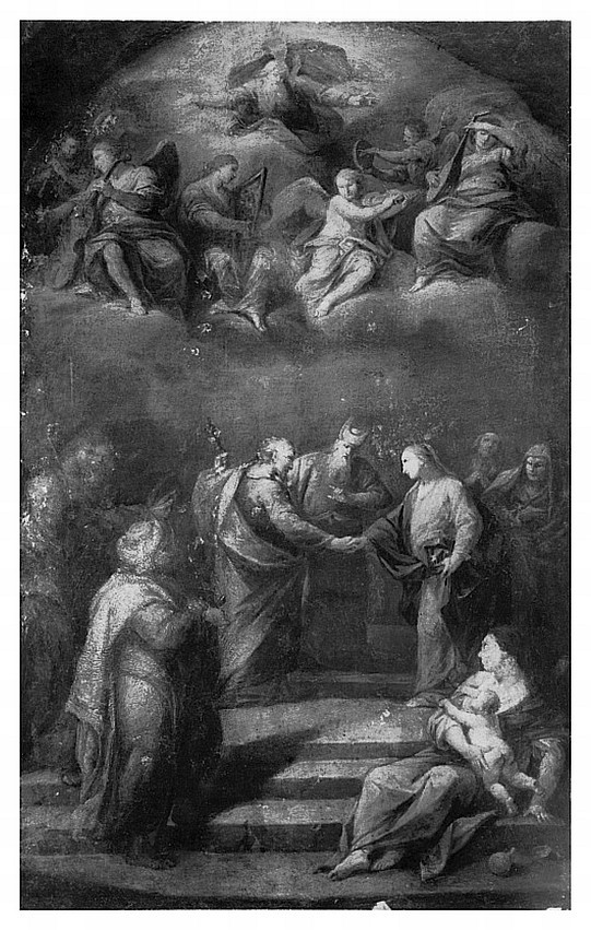 Lo sposalizio della Vergine, Sposalizio di Maria Vergine (dipinto, opera isolata) di Vellani Francesco (sec. XVIII)