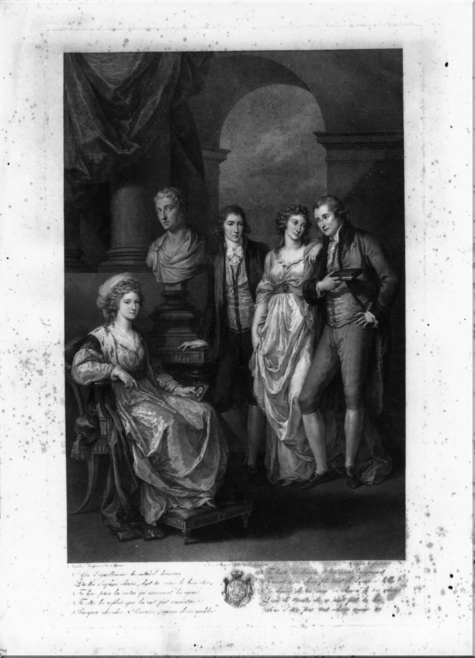 gruppo di famiglia della principessa Caterina Holstein-Beck Bariatinsky (stampa) di Morghen Raffaello, Era Giovanni Battista dell', Kauffman Angelika (sec. XVIII)