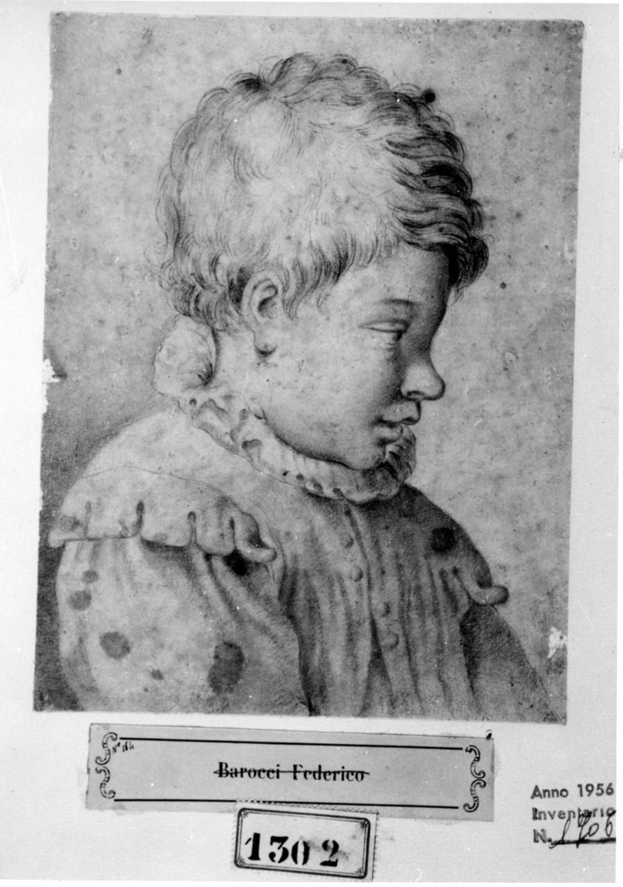 testa di bambino (disegno) - ambito italiano (sec. XVII)