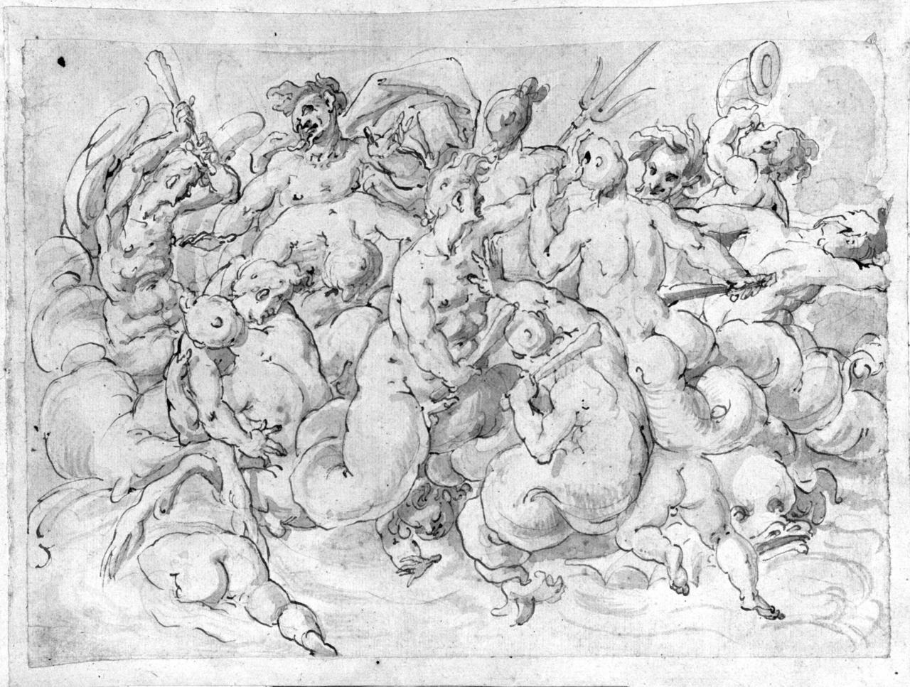 Tritoni (disegno) di Marchetti Marco (sec. XVI)