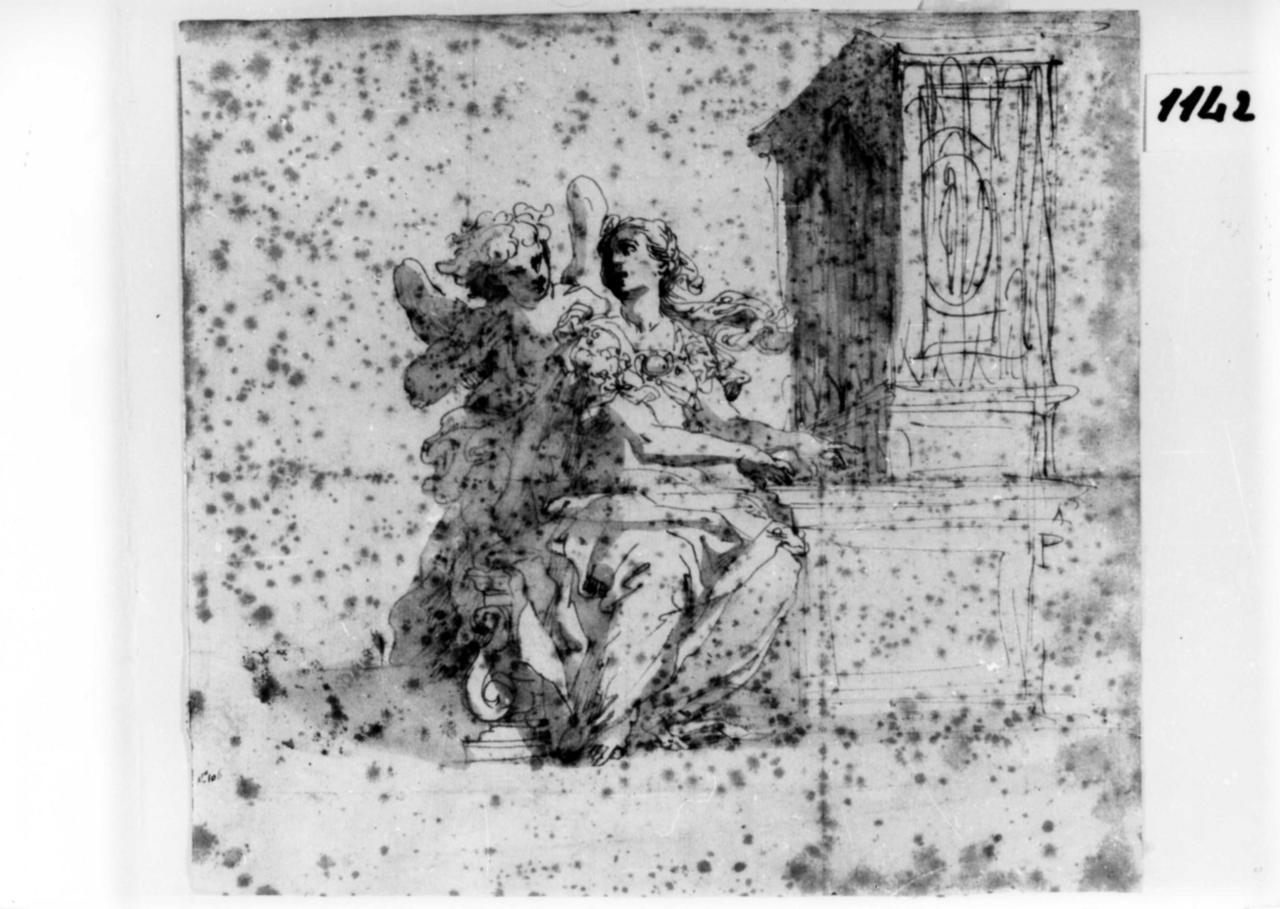 Santa Cecilia (disegno) - ambito emiliano (fine/inizio secc. XVII/ XVIII)