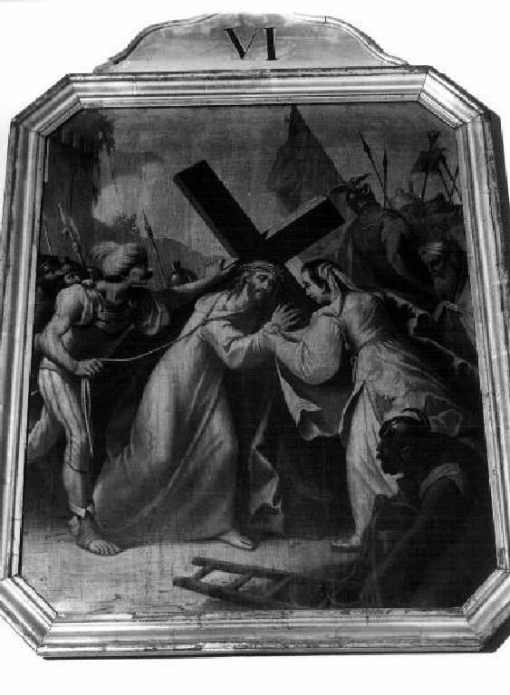 stazione VI: Gesù asciugato dalla Veronica (Via Crucis, elemento d'insieme) - ambito ligure (prima metà sec. XIX)