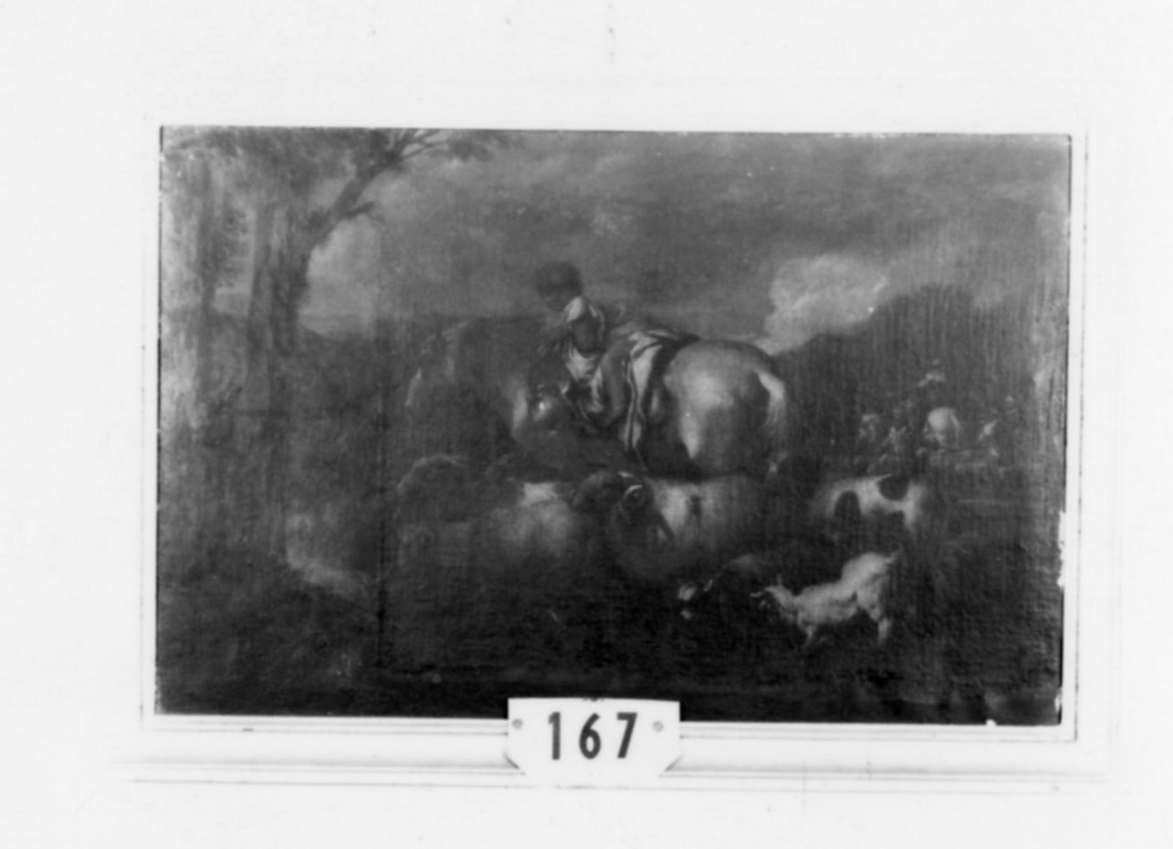 paesaggio con animali (dipinto, opera isolata) - ambito ligure (sec. XVIII)