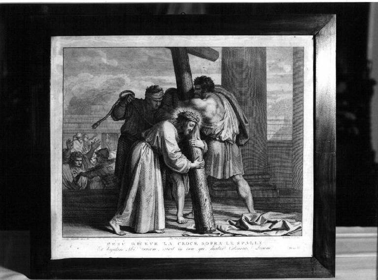 stazione II: Gesù caricato della croce (stampa) di Sabatelli Luigi, Eredi Benedetto, Pera Giuseppe (sec. XIX)