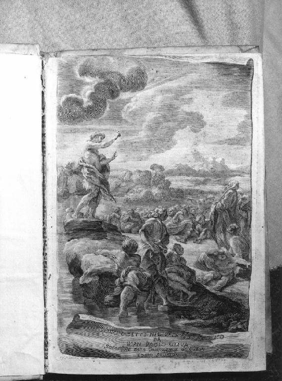 SAN GIOVANNI BATTISTA PREDICA NEL DESERTO (stampa) di Bernini Gian Lorenzo, Spierre François (terzo quarto sec. XVII)