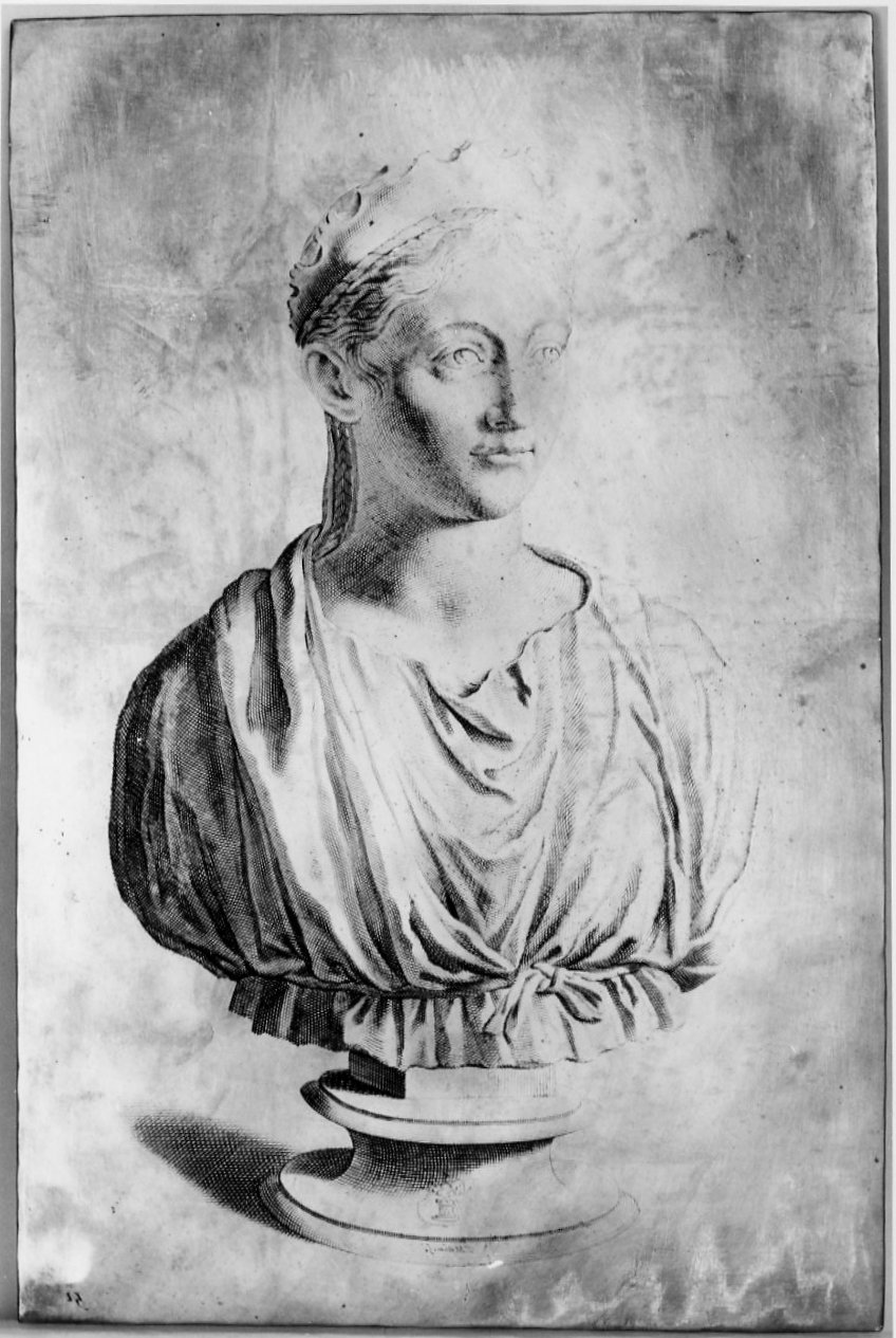 busto femminile (matrice, serie) di Matham Theodor, Guidi Giovanni Citosibio (sec. XVII)