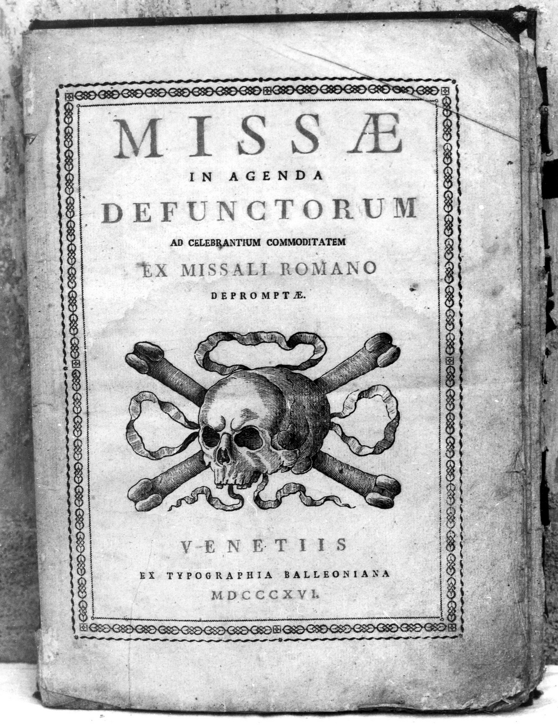 MISSAE DEFUNCTORUM, teschio (stampa) - ambito veneziano (primo quarto sec. XIX)