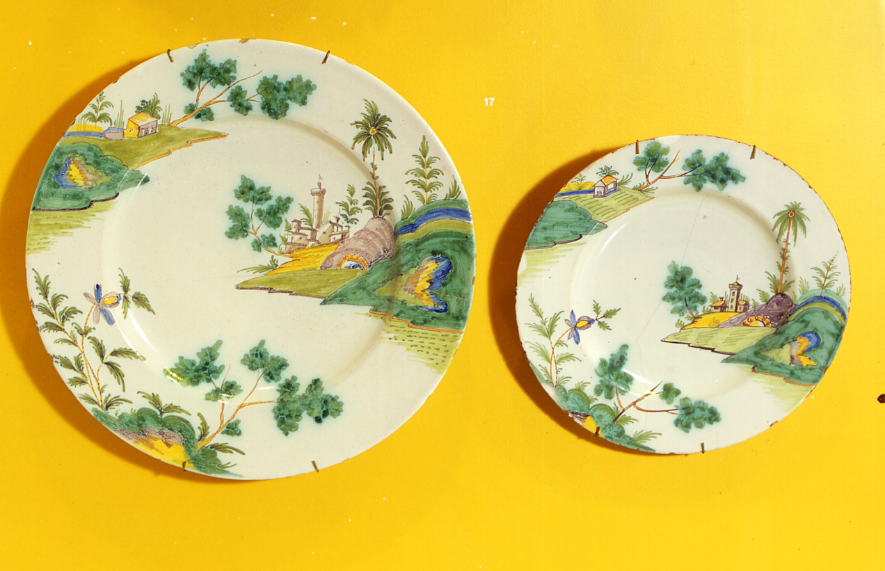 salsiera, coppia - manifattura italiana (fine/inizio secc. XVIII/ XIX)