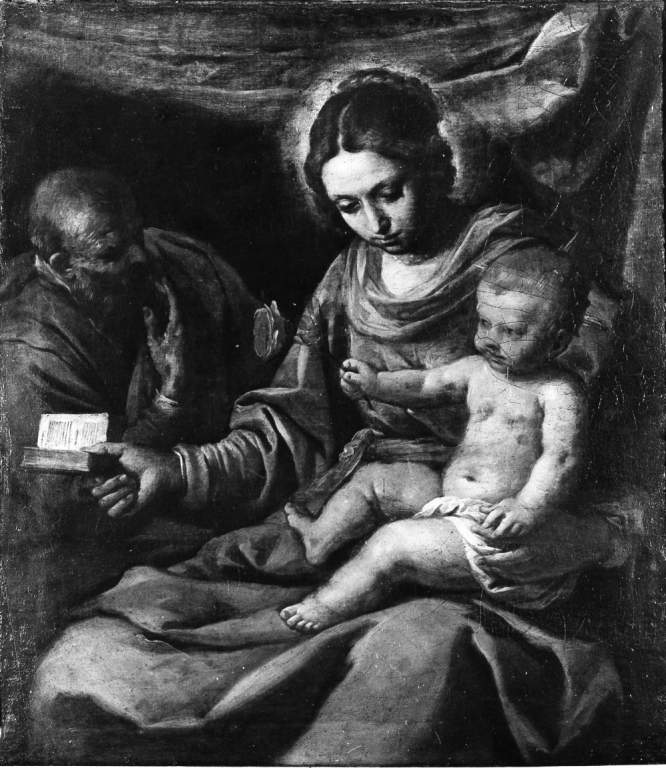Sacra Famiglia (dipinto) di Cantarini Simone detto Pesarese (primo quarto sec. XVII)