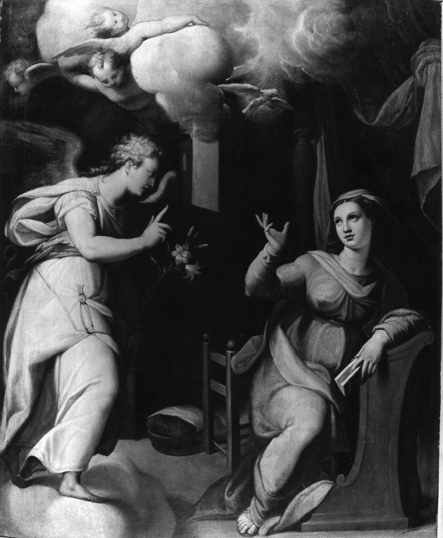 Annunciazione (dipinto) di Vasari Giorgio (metà sec. XVI)