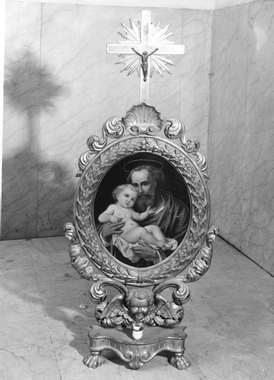 San Giuseppe e Gesù Bambino (dipinto, elemento d'insieme) - ambito laziale (fine/inizio secc. XIX/ XX)