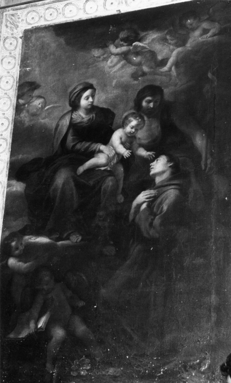 Apparizione della Madonna con Bambino a sant'Antonio da Padova, con san Giovanni Battista (dipinto) di Cousin Louis (sec. XVII)