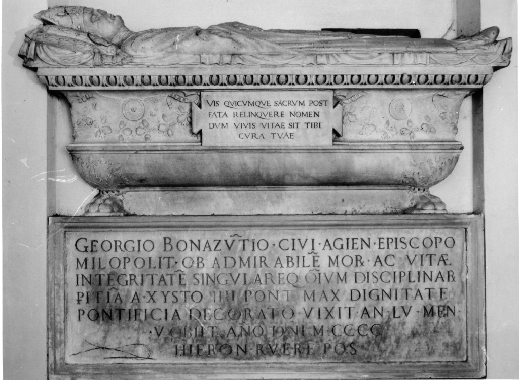 monumento funebre - ambito romano (seconda metà sec. XV)