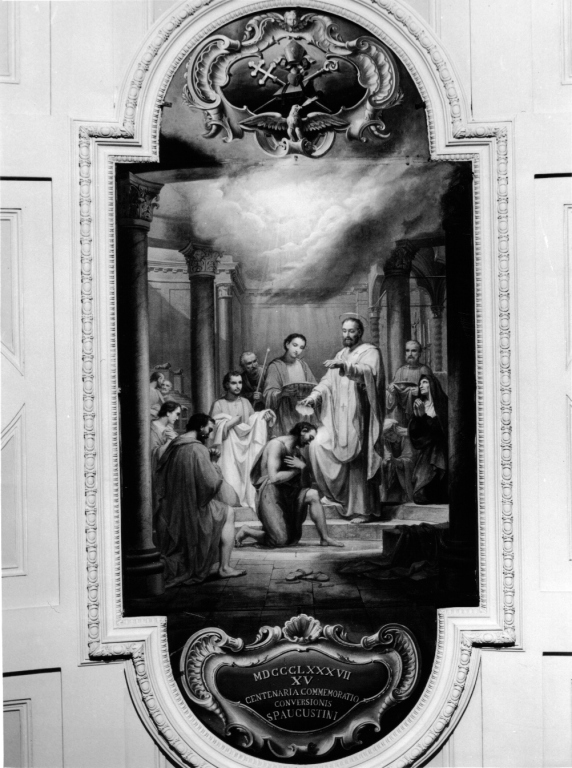 Sant'Ambrogio battezza Sant'Agostino (dipinto) di Gagliardi Pietro (sec. XIX)