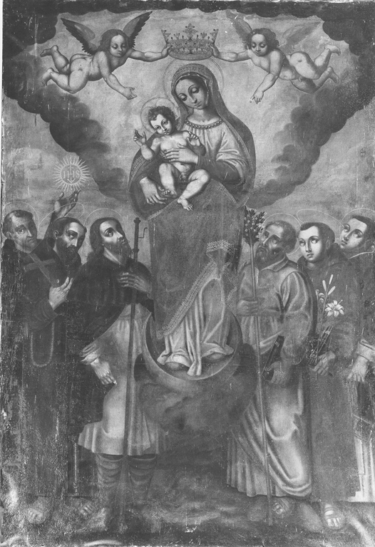 Madonna con Bambino e Santi (dipinto) di Pulzone Scipione (maniera) (fine sec. XVI)