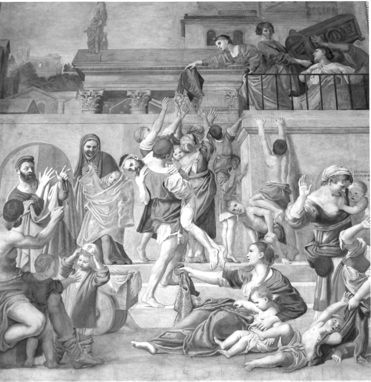 S. Cecilia distribuisce i beni ai poveri (dipinto) di Zampieri Domenico detto Domenichino (sec. XVII)