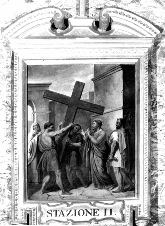 stazione II: Gesù caricato della croce (dipinto) di Campanile Raimondo (sec. XIX)