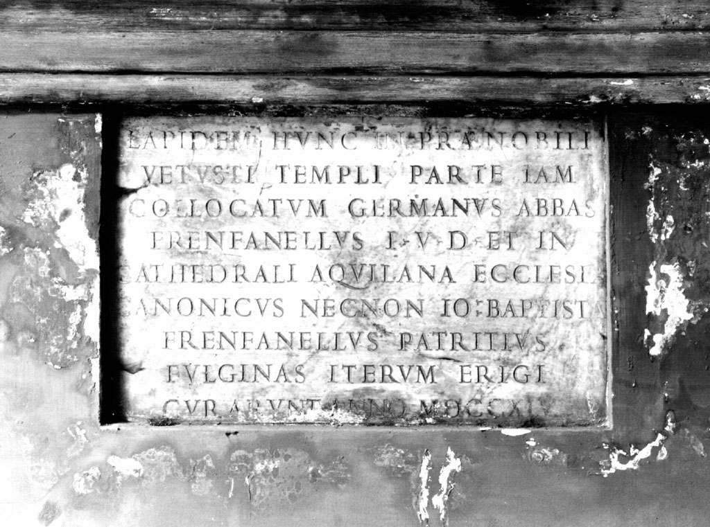 lapide commemorativa - ambito romano (sec. XVIII)