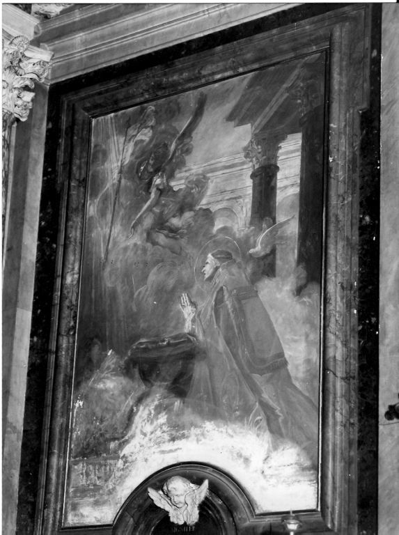 San Gregorio in preghiera per le anime penitenti (dipinto) di Galimberti Silvio (inizio sec. XX)