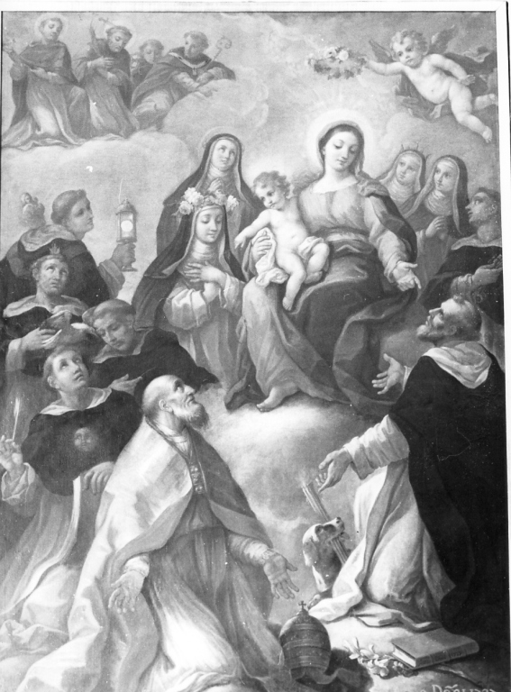 Madonna con Bambino e Santi domenicani (dipinto) di Alpani Emanuele (sec. XVIII)
