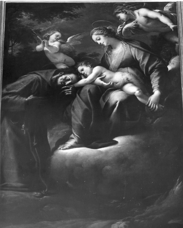 Madonna con Bambino e San Francesco d'Assisi (dipinto) di Mazzucchelli Pier Francesco detto Morazzone (inizio sec. XVII)