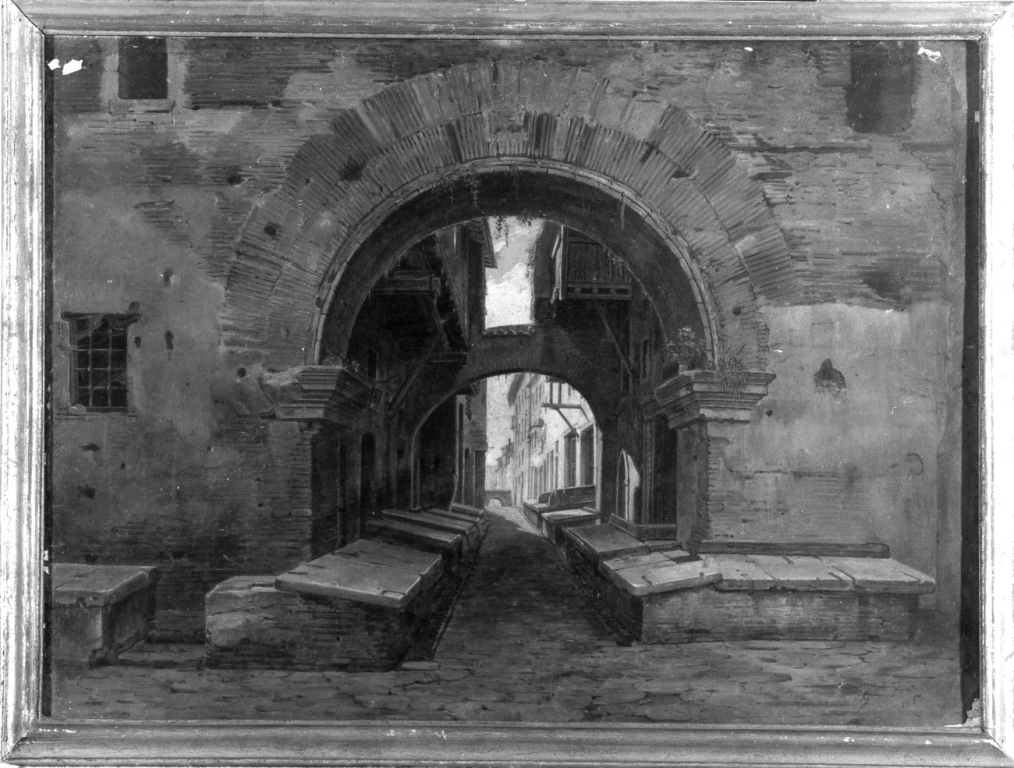pescheria al Portico d'Ottavia (dipinto) di Faure Giovanni (sec. XIX)