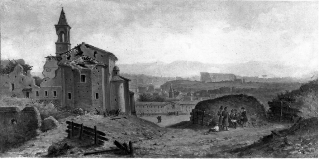 San Pietro Montorio dopo l'assedio (dipinto) di Faure Alessandro (sec. XX)