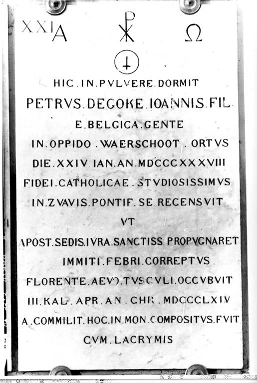 lapide tombale - ambito laziale (sec. XIX)