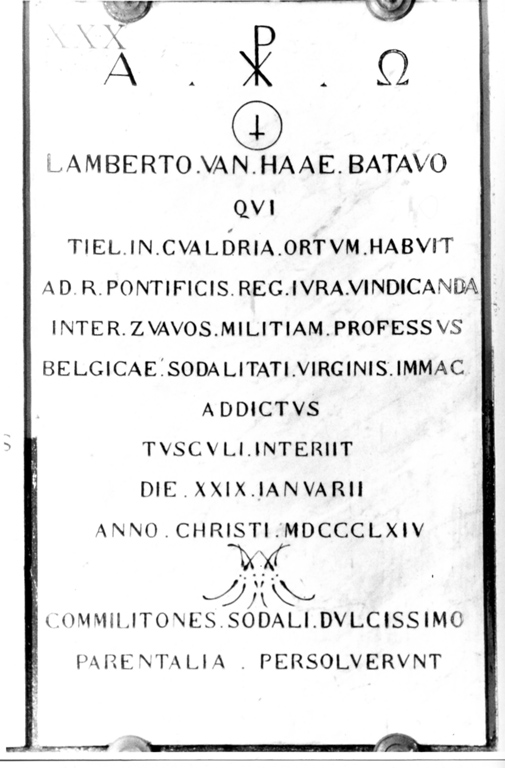 lapide tombale - ambito laziale (sec. XIX)