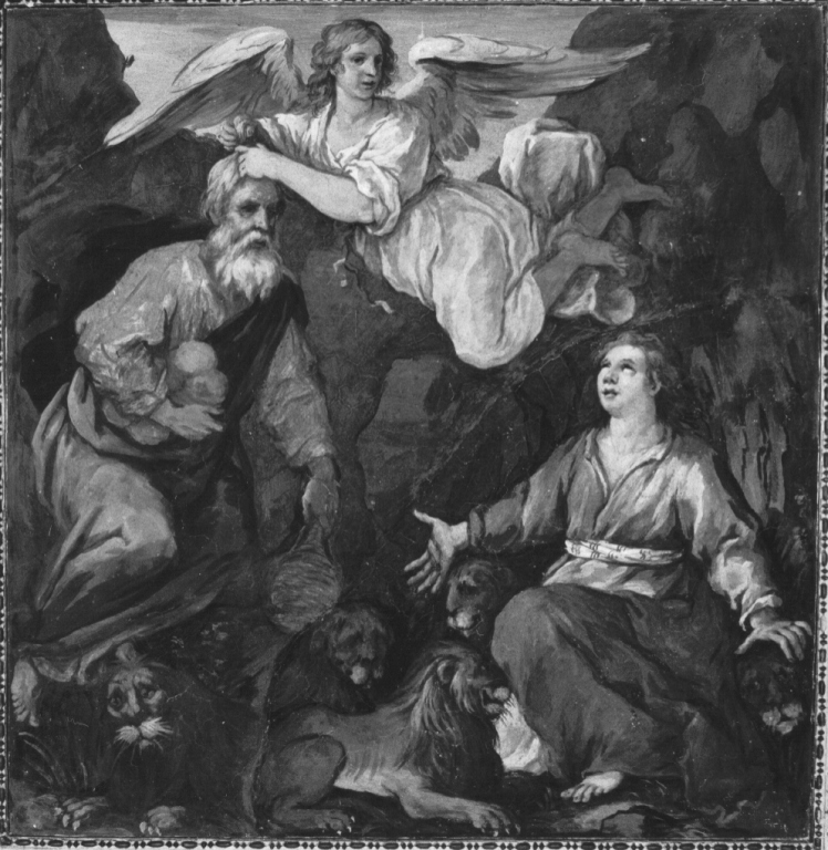 Daniele gettato nella fossa dei leoni (dipinto) di Lagi Simone (attribuito) (secondo quarto sec. XVII)