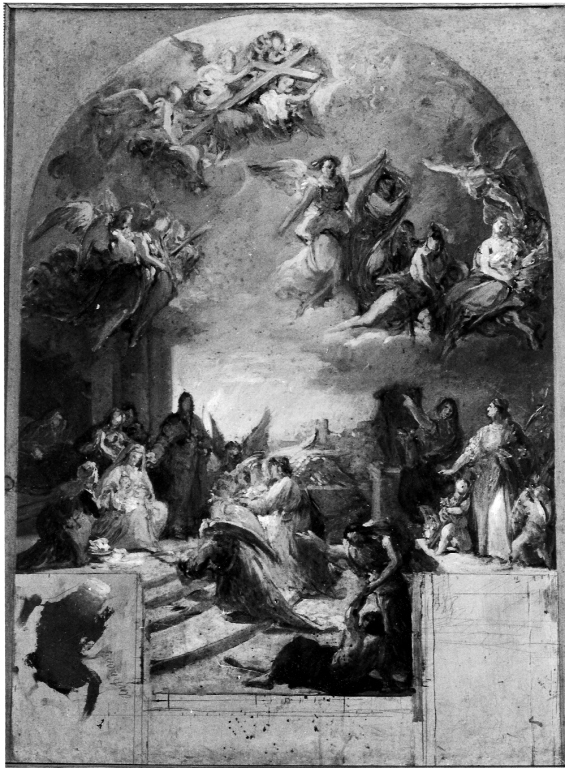 adorazione della Madonna (dipinto) di Podesti Francesco (sec. XIX)