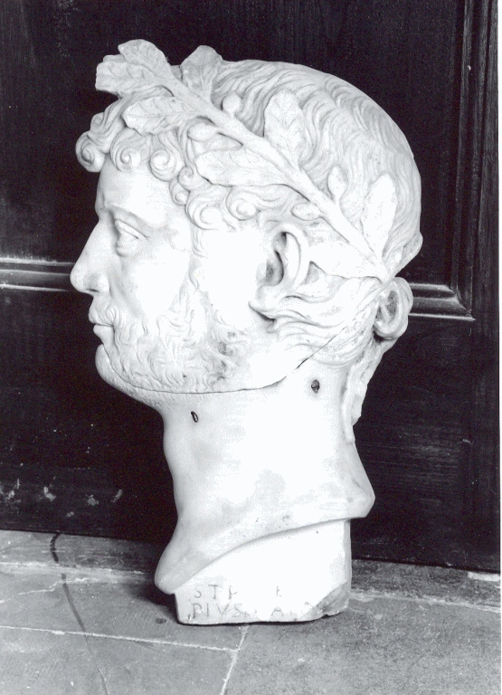 testa d'uomo con barba (scultura) - ambito romano (sec. XIX)