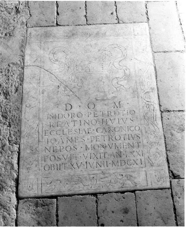 lapide tombale - ambito laziale (sec. XVII)