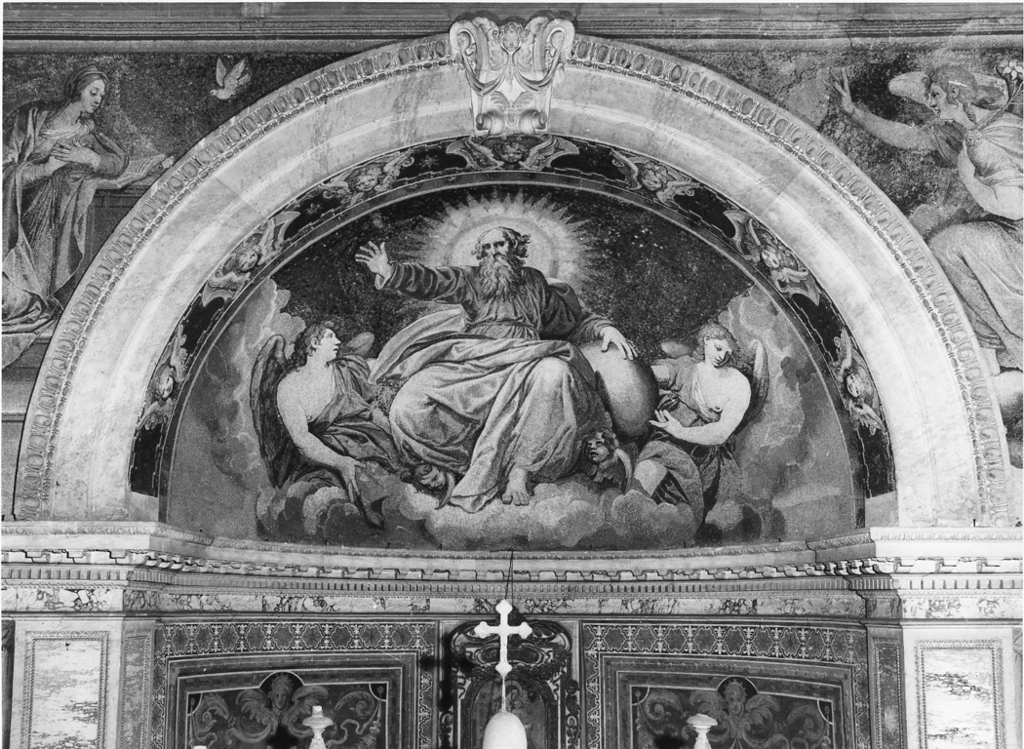 Dio Padre e angeli (decorazione musiva, complesso decorativo) di Cesari Giuseppe detto Cavalier d'Arpino (attribuito), Zucchi Francesco (attribuito) (sec. XVII)