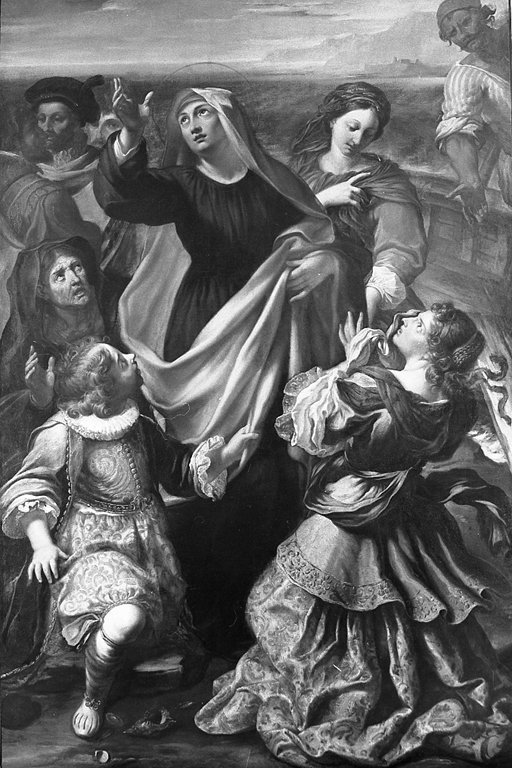 Santa Paola che si congeda dai figli per recarsi in Terrasanta (dipinto) di Ghezzi Giuseppe (seconda metà sec. XVII)