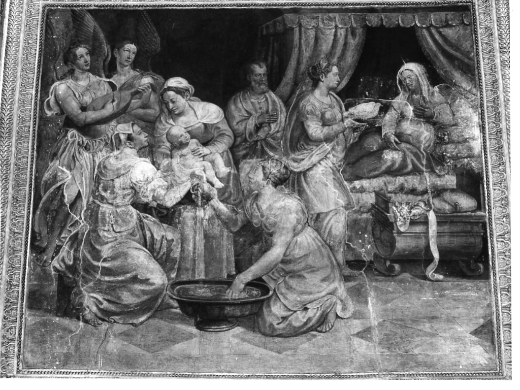nascita di Maria Vergine (dipinto, complesso decorativo) di Siciolante Girolamo (e aiuti) (sec. XVI)