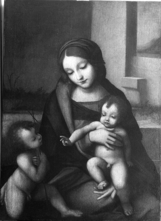 Madonna con Bambino e San Giovannino (dipinto) di Allegri Antonio detto Correggio (maniera) (prima metà sec. XVI)
