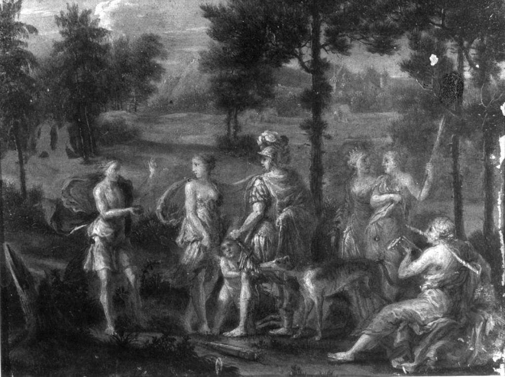 il giudizio di Paride (dipinto) di Locatelli Pietro (attribuito) (sec. XVII)