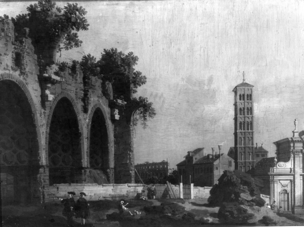 Basilica di Massenzio (dipinto) di Canal Giovanni Antonio detto Canaletto (attribuito) (sec. XVIII)